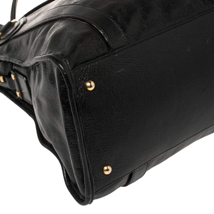 Pre Owned Marc Jacobs Black Leather Wellington Fulton Satchel 