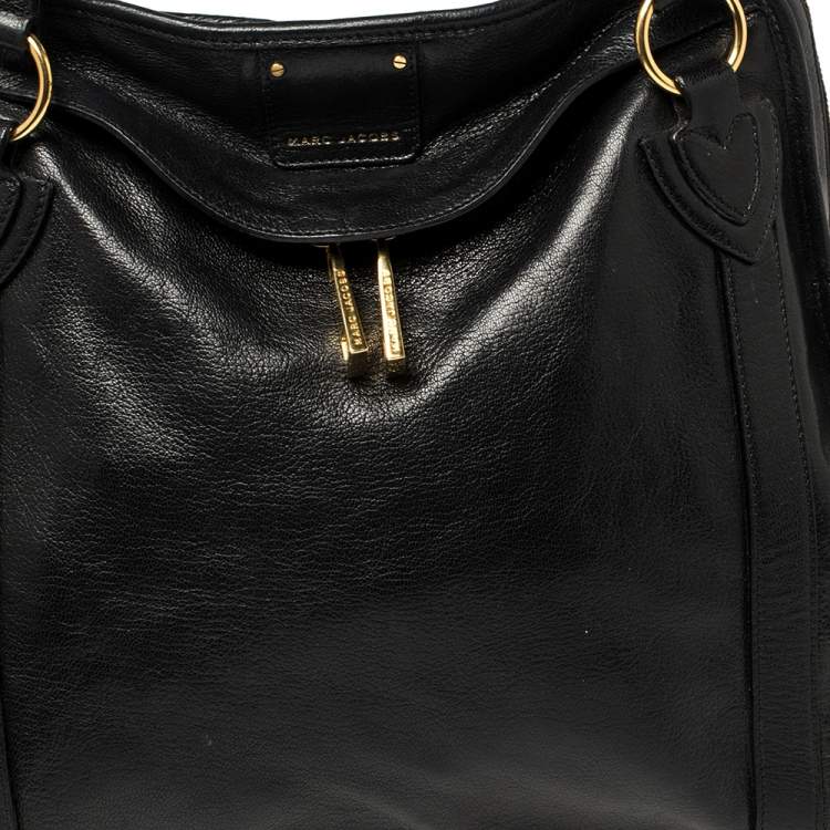 Pre Owned Marc Jacobs Black Leather Wellington Fulton Satchel 