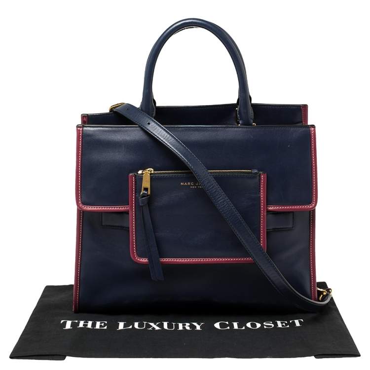 Pre Owned Marc Jacobs Blue Leather Madison Tote