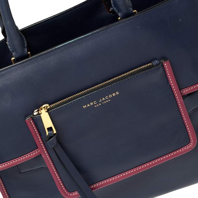 Pre Owned Marc Jacobs Blue Leather Madison Tote