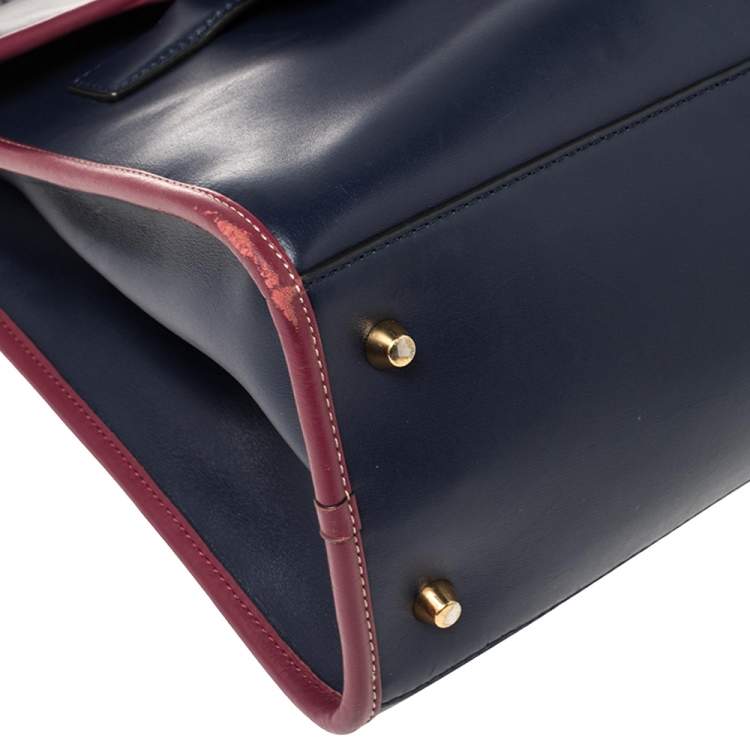 Pre Owned Marc Jacobs Blue Leather Madison Tote