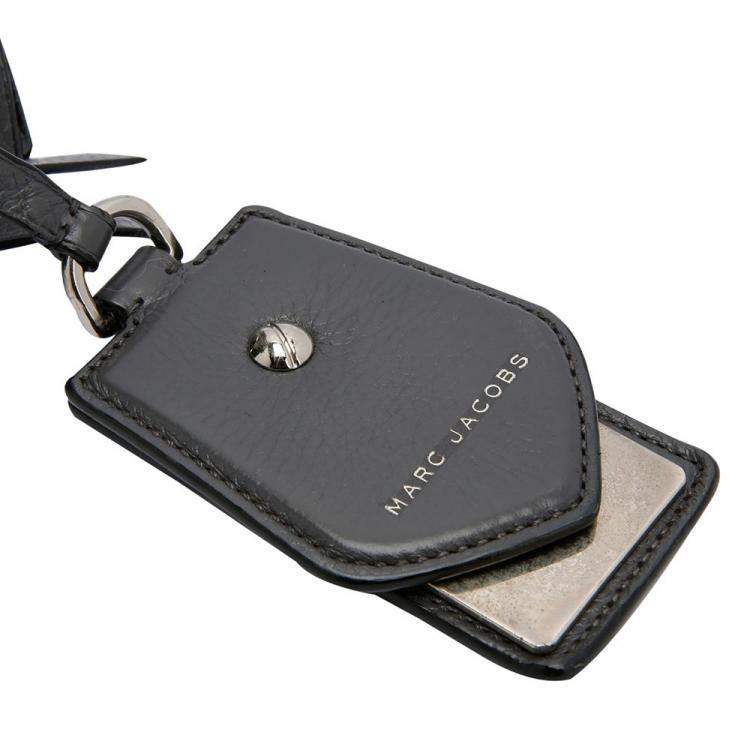 Pre Owned Marc Jacobs Grey Leather Small Recruit Saddle Bag