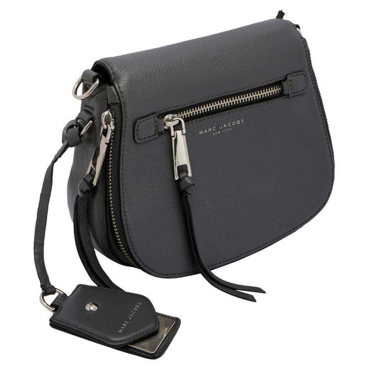 Marc Jacobs Grey Leather Small Recruit Saddle Bag Marc Jacobs