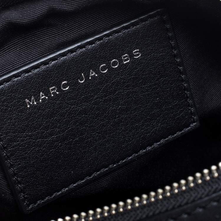 Pre Owned Marc Jacobs Black/White Leather and Sequin Zebra Shutter Crossbody Bag