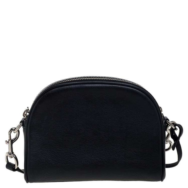 Pre Owned Marc Jacobs Black/White Leather and Sequin Zebra Shutter Crossbody Bag