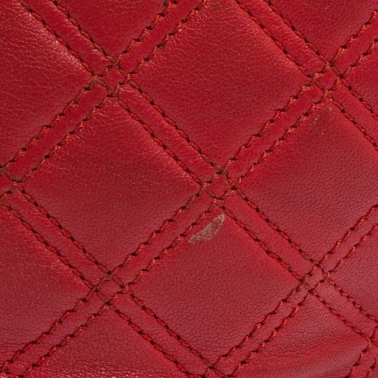 Pre Owned Marc Jacobs Red Quilted Leather Flap Crossbody Bag