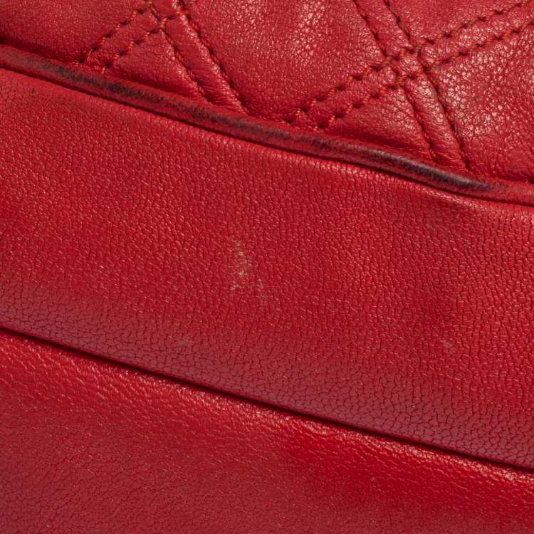Pre Owned Marc Jacobs Red Quilted Leather Flap Crossbody Bag