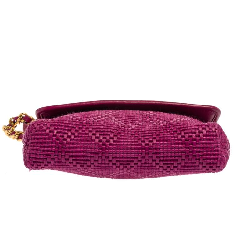 مملوكة مسبقًا Marc Jacobs Fuchsia Straw and Leather Shoulder Bag