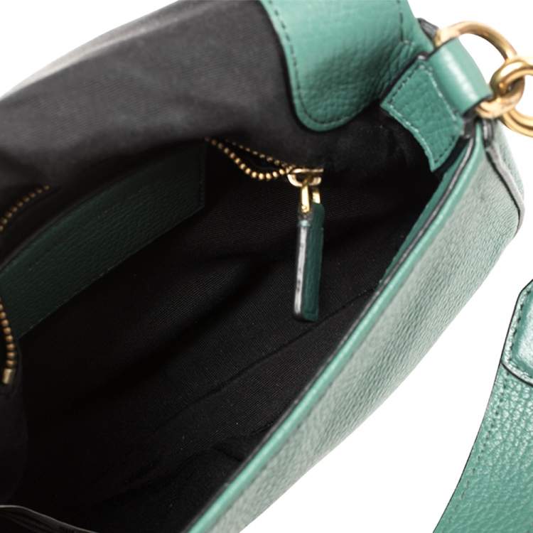 Pre Owned Marc Jacobs Green Leather Recruit Nomad Saddle Bag