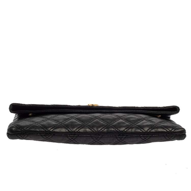 Pre Owned Marc Jacobs Black Quilted Leather Eugenie Clutch
