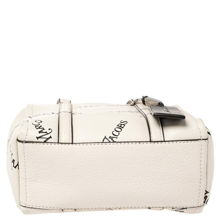 Pre Owned Marc Jacobs White/Black Leather New York Magazine Tag Tote