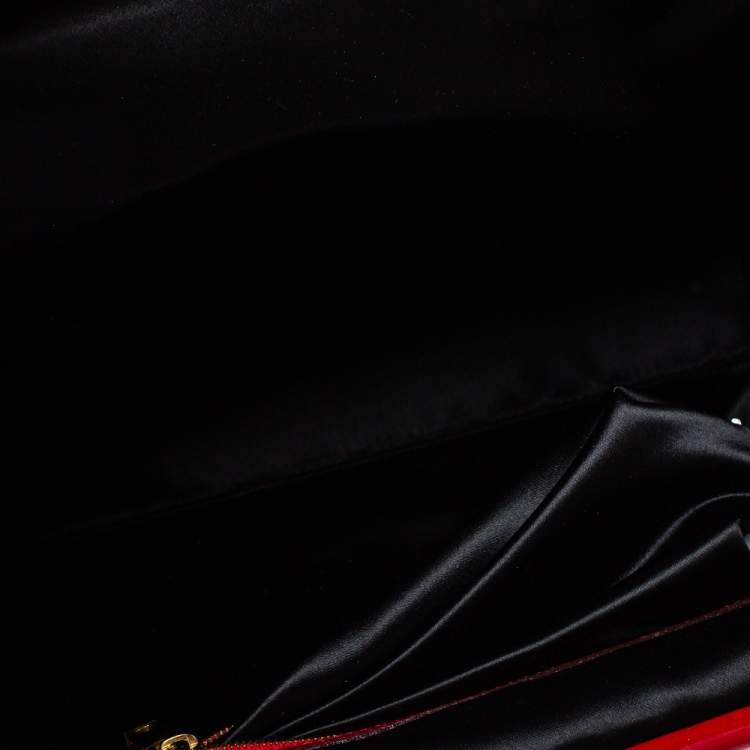 Pre Owned Marc Jacobs Red Patent Leather Stam Satchel