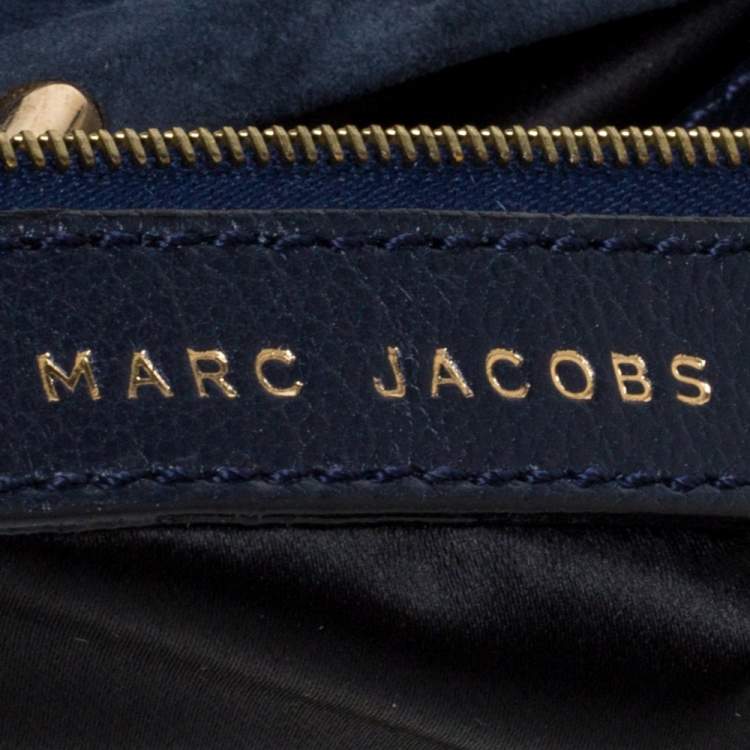 Pre Owned Marc Jacobs Blue Sequins and Suede Stam Satchel