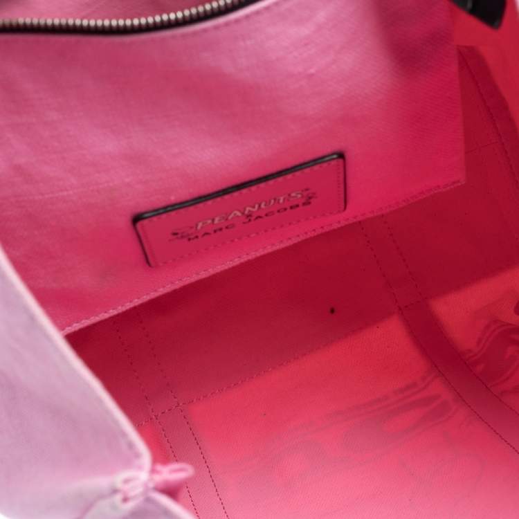 Pre Owned Peanuts x Marc Jacobs Pink Canvas The Tag Tote  