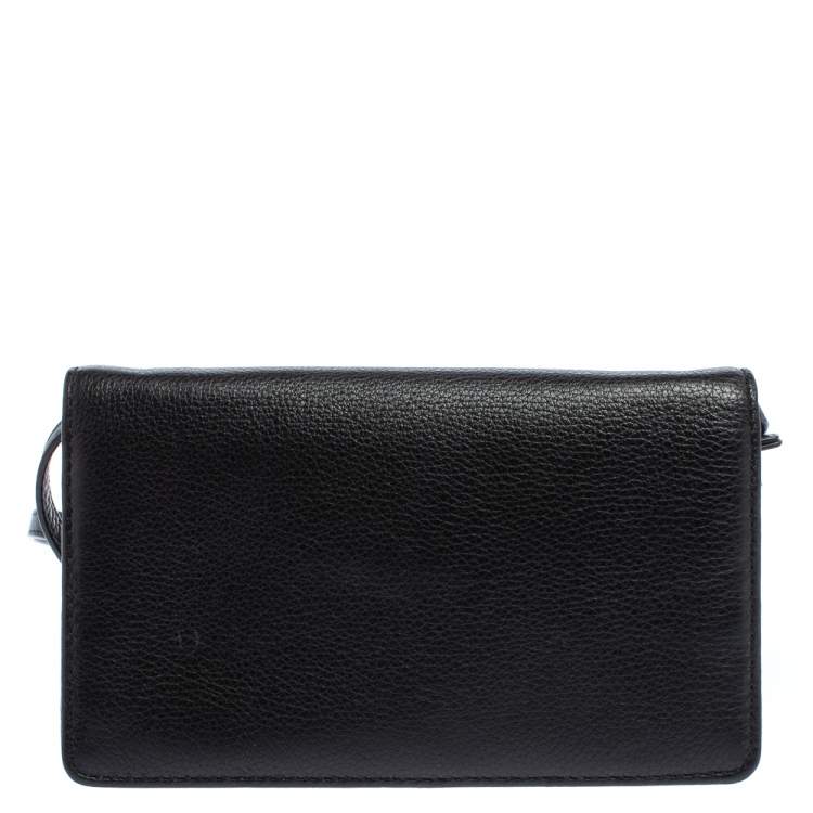 Pre Owned Marc Jacobs Black Leather Recruit Wallet on Strap 