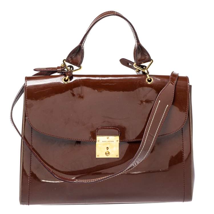 Marc By Marc Jacob Brown Patent Leather good Handbag