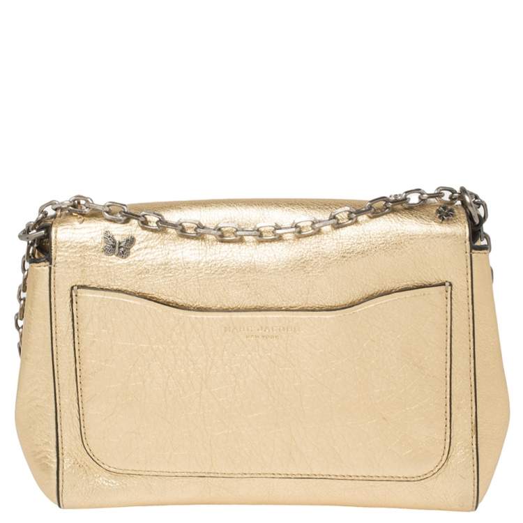 Pre Owned Marc Jacobs Gold Leather Charms And Trinket Crossbody Bag
