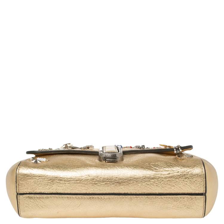 Pre Owned Marc Jacobs Gold Leather Charms And Trinket Crossbody Bag