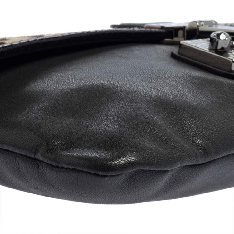 Pre Owned Marc Jacobs Grey/Brown Leopard Print Calfhair and Leather Safari Vip Clutch
