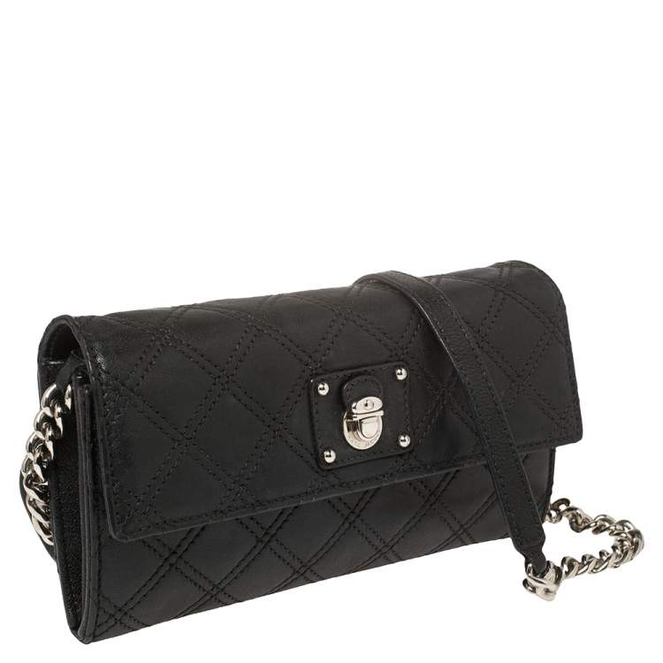 Pre Owned Marc Jacobs Black Quilted Leather Ginger Crossbody Bag