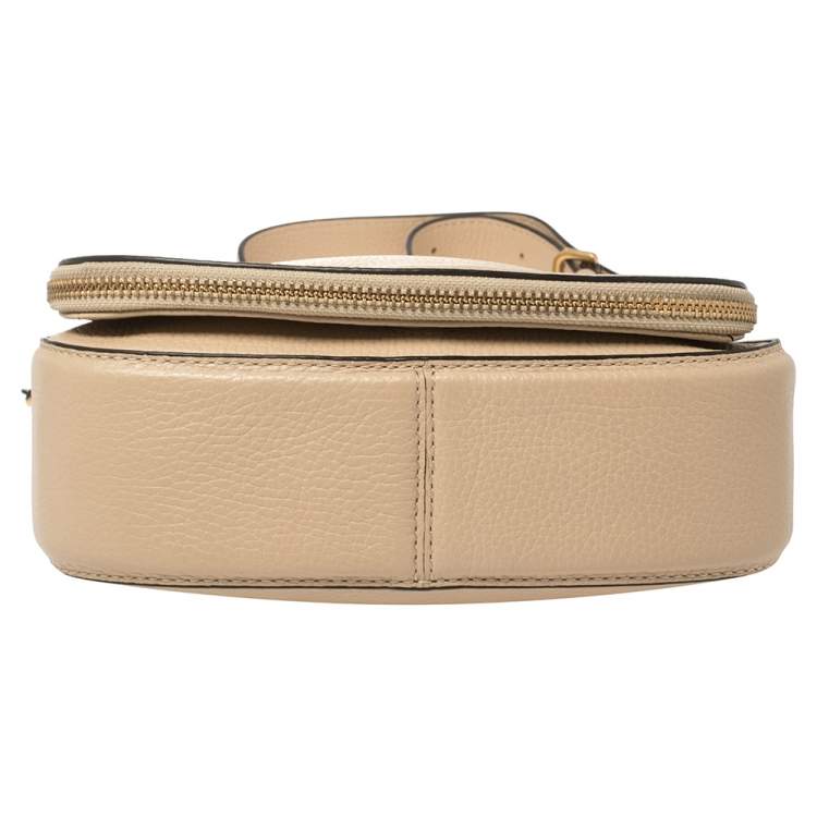 Pre Owned Marc Jacobs Beige Leather Small Recruit Saddle Bag