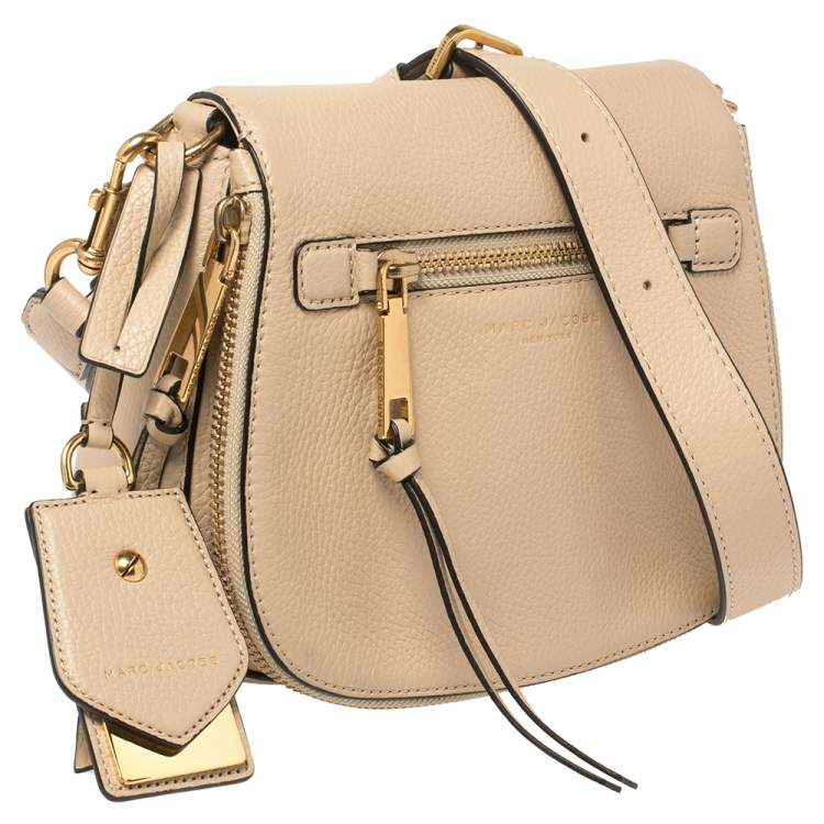 Pre Owned Marc Jacobs Beige Leather Small Recruit Saddle Bag