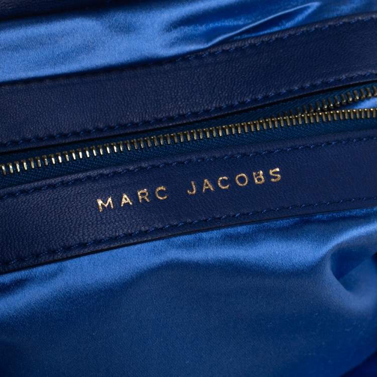 Pre Owned Marc Jacobs Blue Satin Crystal Embellished Stam Shoulder Bag