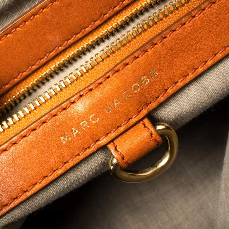 Pre Owned Marc Jacobs Orange Quilted Leather Stam Satchel