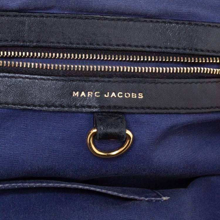 Pre Owned Marc Jacobs Black Leather Safety Pin Stam Top Handle Bag