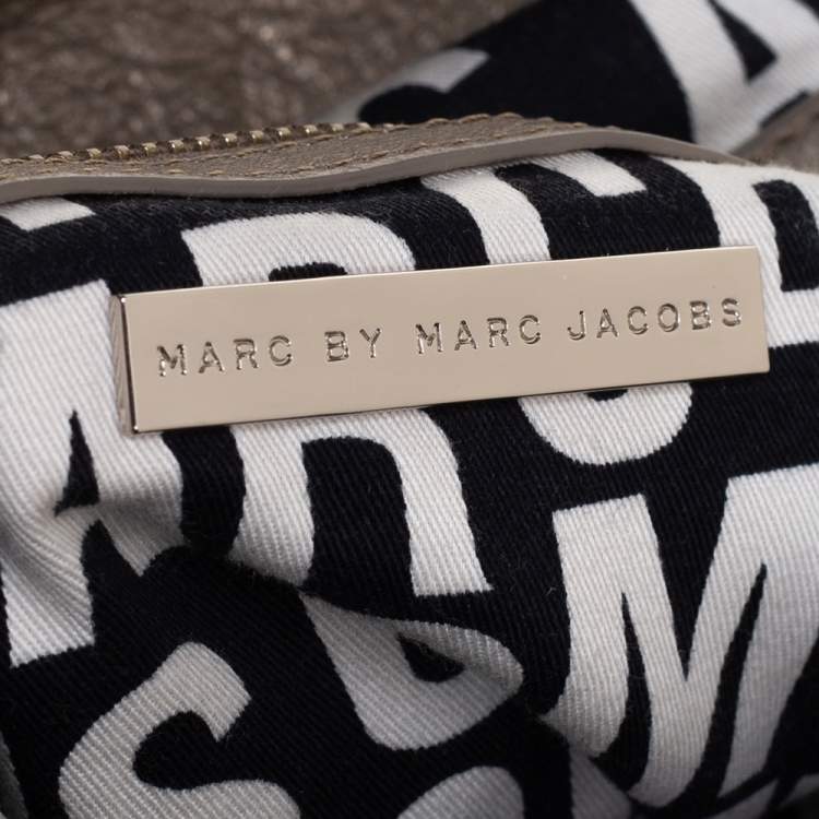 Pre Owned Marc Jacobs Metallic Soft Leather Double Pocket Shoulder Bag