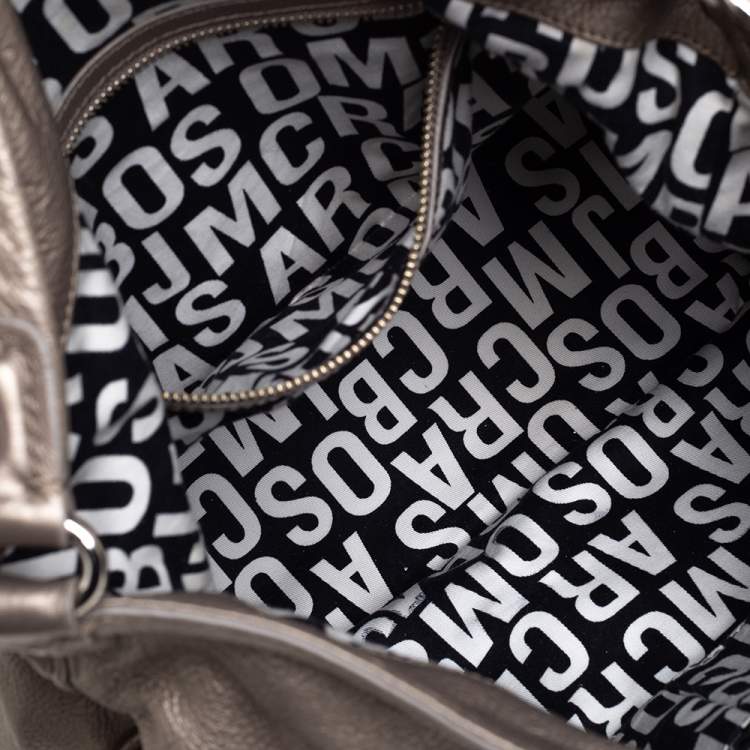 Pre Owned Marc Jacobs Metallic Soft Leather Double Pocket Shoulder Bag