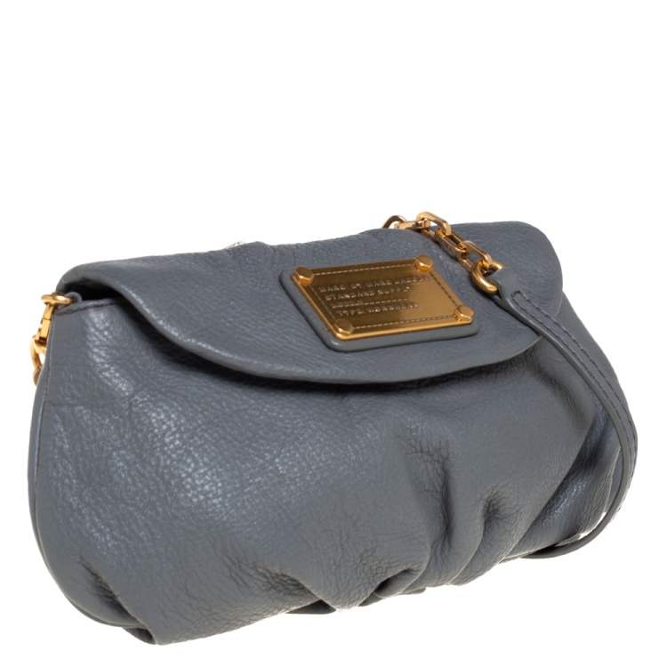 Pre Owned Marc By March Jacobs Grey Leather Classic Q Karlie Crossbody Bag