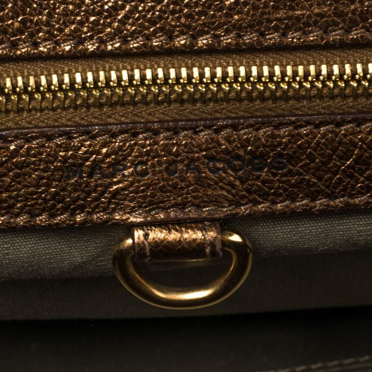 مملوكة مسبقًا Marc Jacobs Metallic Brown Quilted Leather Stam Satchel