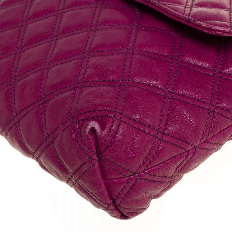 Pre Owned Marc Jacobs Dark Magenta Quilted Leather Single Shoulder Bag