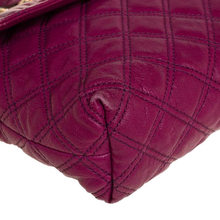 Pre Owned Marc Jacobs Dark Magenta Quilted Leather Single Shoulder Bag