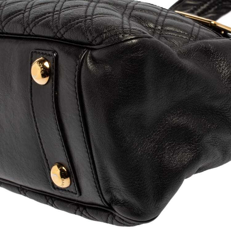 Pre Owned Marc Jacobs Black Quilted Leather Ursula Bowler Bag