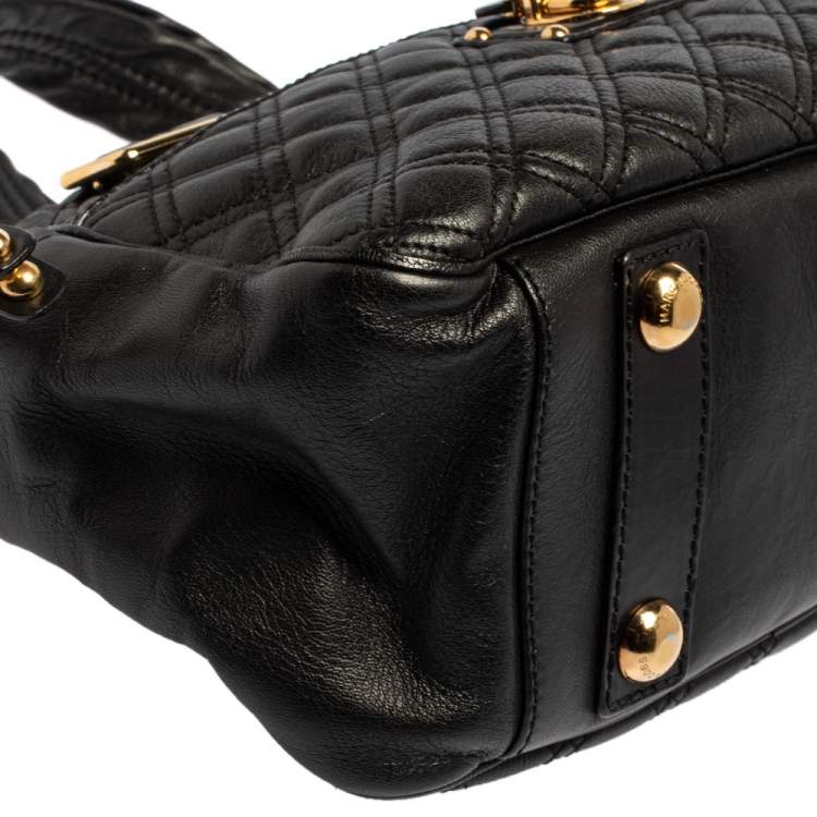 Pre Owned Marc Jacobs Black Quilted Leather Ursula Bowler Bag