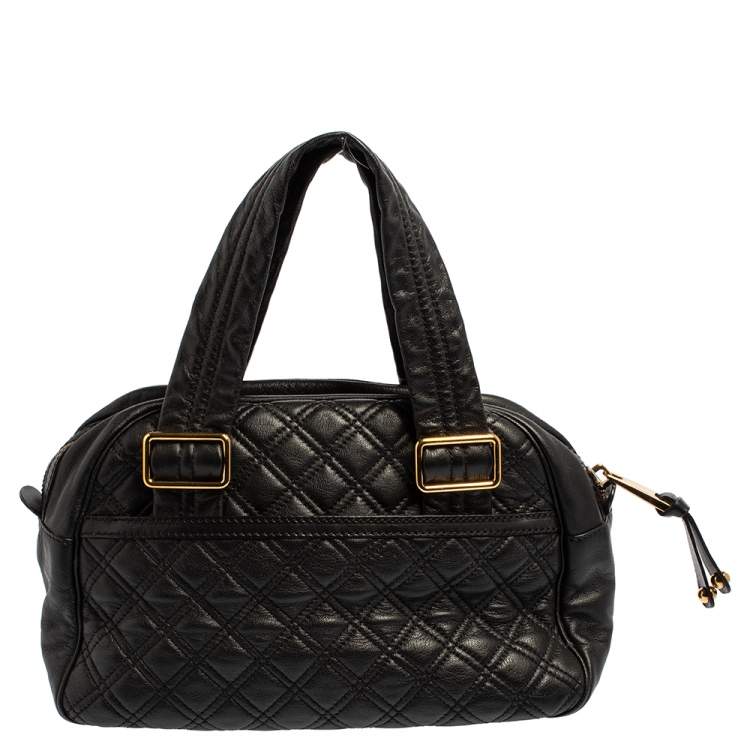 Pre Owned Marc Jacobs Black Quilted Leather Ursula Bowler Bag