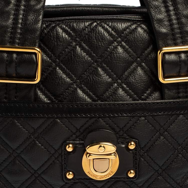 Pre Owned Marc Jacobs Black Quilted Leather Ursula Bowler Bag