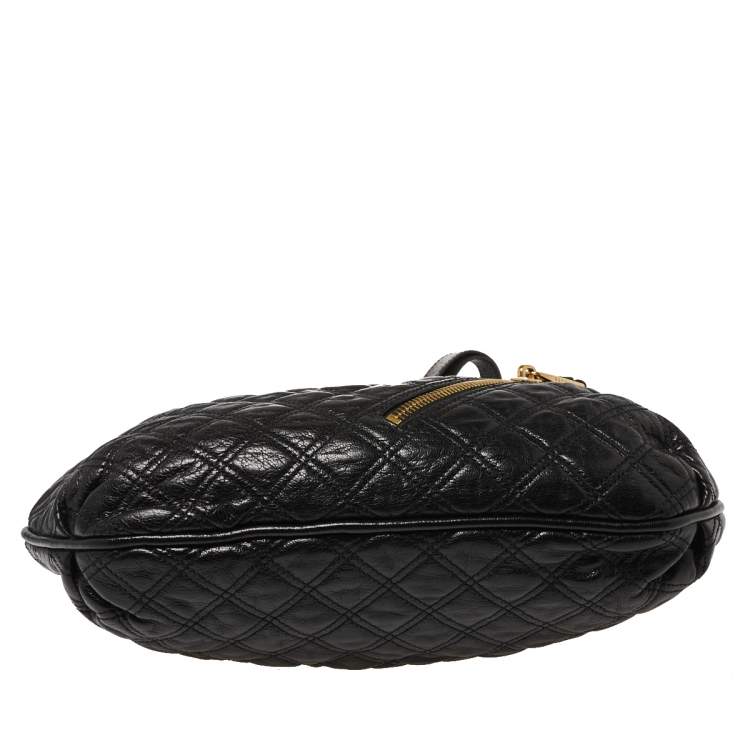 Pre Owned Marc Jacobs Black Quilted Leather Stam Satchel