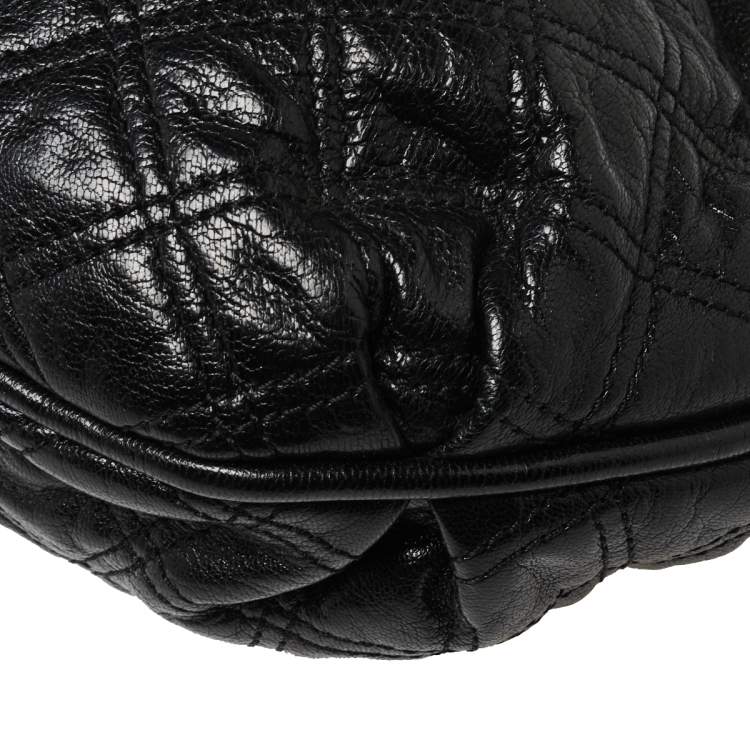 Pre Owned Marc Jacobs Black Quilted Leather Stam Satchel