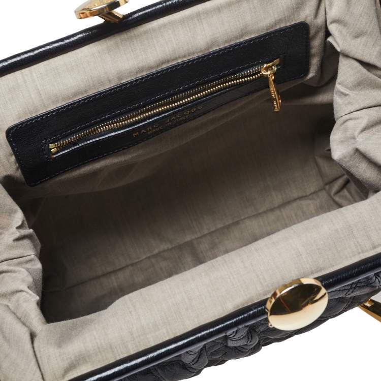 Pre Owned Marc Jacobs Black Quilted Leather Stam Satchel