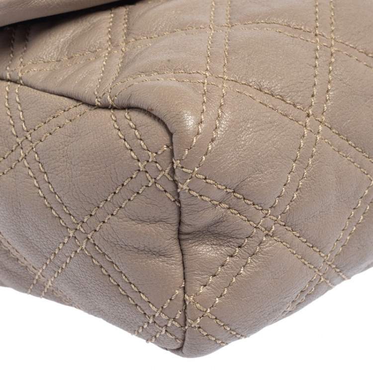 Pre Owned Marc Jacobs Taupe Quilted Leather Crossbody Bag