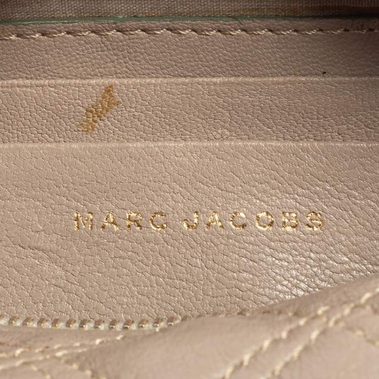 Pre Owned Marc Jacobs Taupe Quilted Leather Crossbody Bag
