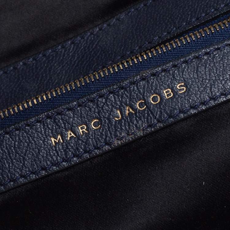 Pre Owned Marc Jacobs Blue Sequin and Suede New York Rocker Stam Satchel 