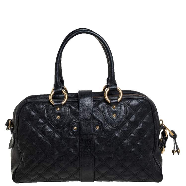 Pre Owned Marc Jacobs Black Quilted Leather Venetia Satchel