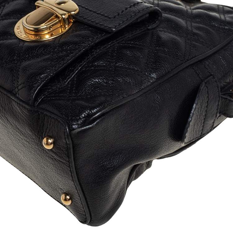 Pre Owned Marc Jacobs Black Quilted Leather Venetia Satchel