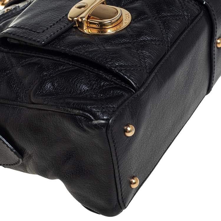 Pre Owned Marc Jacobs Black Quilted Leather Venetia Satchel