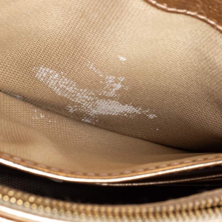 Pre Owned Marc Jacobs Metallic Gold Quilted Leather Bow Shoulder Bag