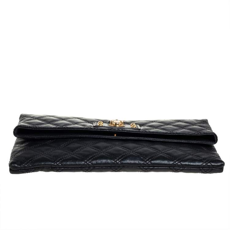 Pre Owned Marc Jacobs Black Quilted Leather Eugenie Clutch